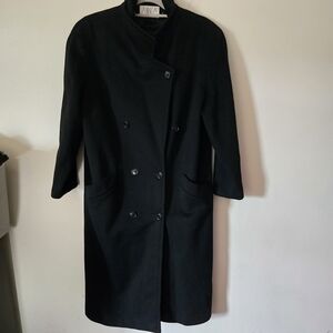 Wool coat size 10 heavy long button lined made in USA